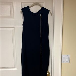 Ellen Tracy Black Midi Dress with Gold Accent